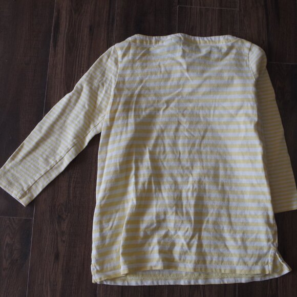 Lands' End Sale Boat Yellow Lemon Long Sleeve Women's Shirt - Picture 5 of 5